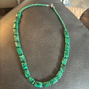 Malachite Gemstone Collar Necklace with Graduated Design